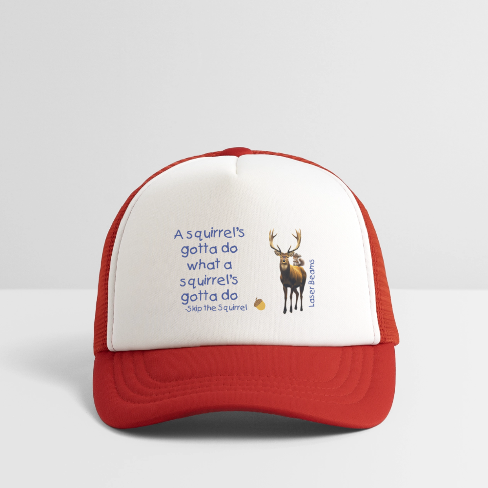 Kid's Trucker Cap - white/red