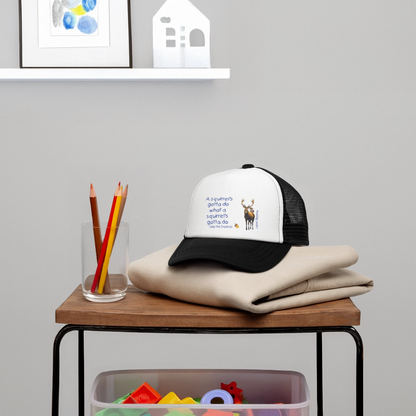 Kid's Trucker Cap - white/black