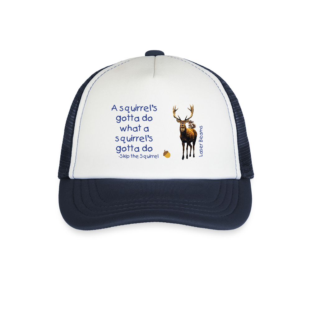 Kid's Trucker Cap - white/navy