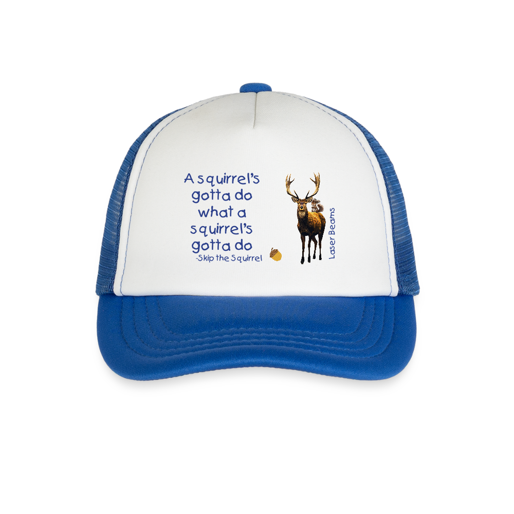 Kid's Trucker Cap - white/royal blue