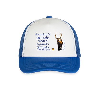 Kid's Trucker Cap - white/royal blue