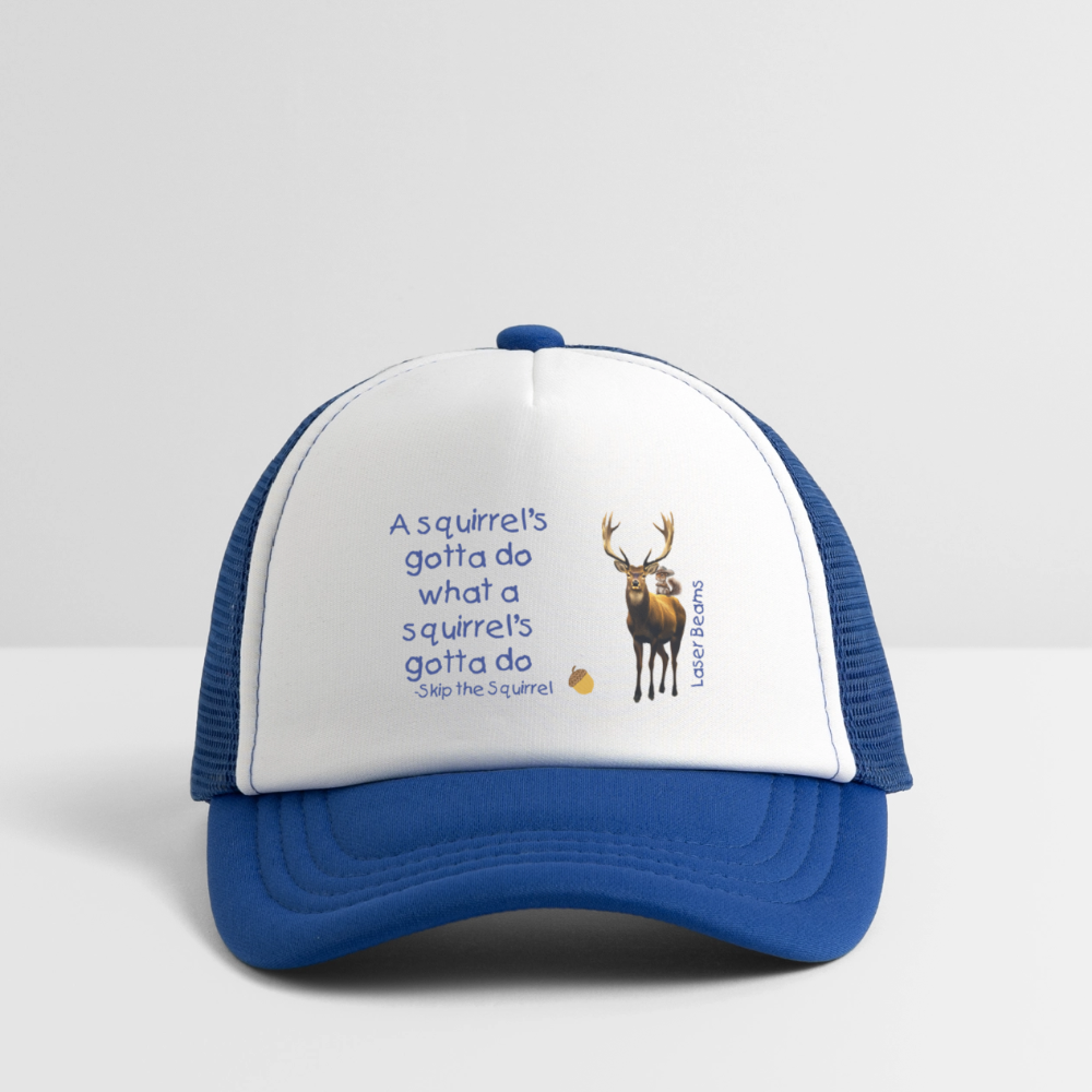 Kid's Trucker Cap - white/royal blue