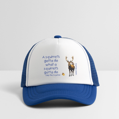 Kid's Trucker Cap - white/royal blue