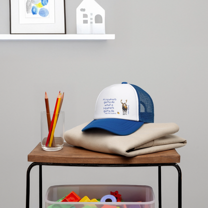 Kid's Trucker Cap - white/royal blue