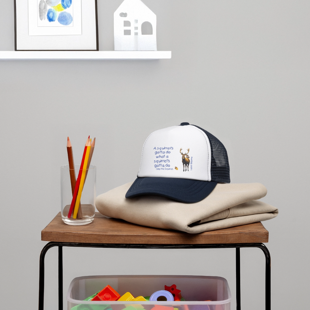 Kid's Trucker Cap - white/navy
