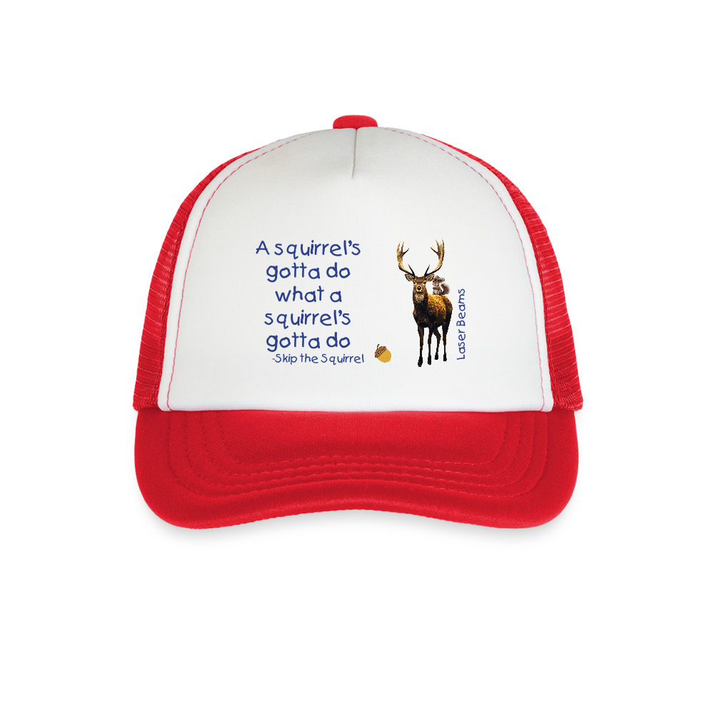 Kid's Trucker Cap - white/red